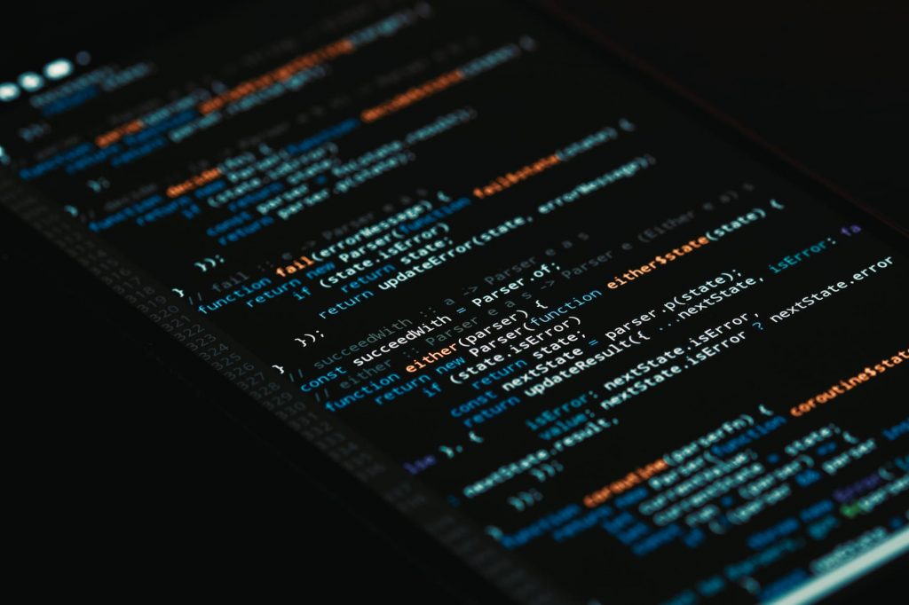 close up of computer screen displaying code