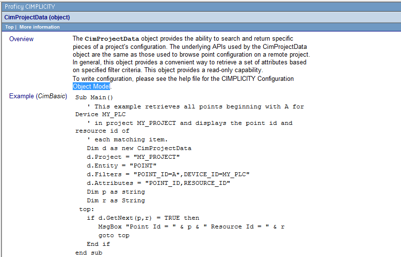 CimProjectData